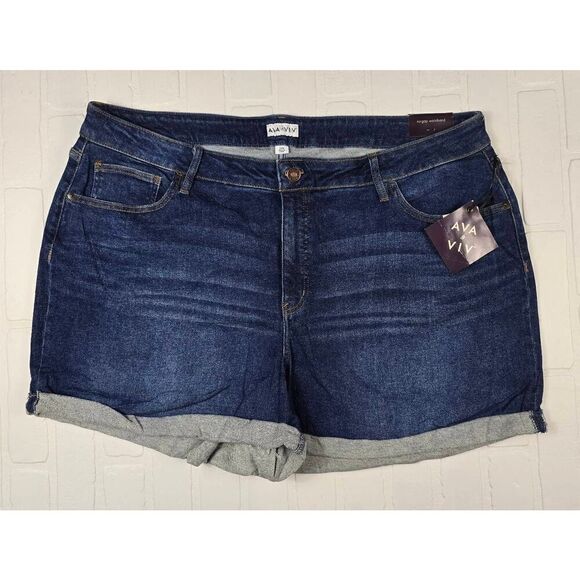 Ava & Viv High Rise Midi Shorts  24W - Picture 1 of 3